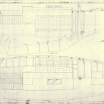 Spant,Profil och Planritning båt nr:172-176 för Georg Rohde, Halfdan Hansen, Fred Olsen, Johs Lindvig och Jac Lindvig. Ritat av Johan Anker